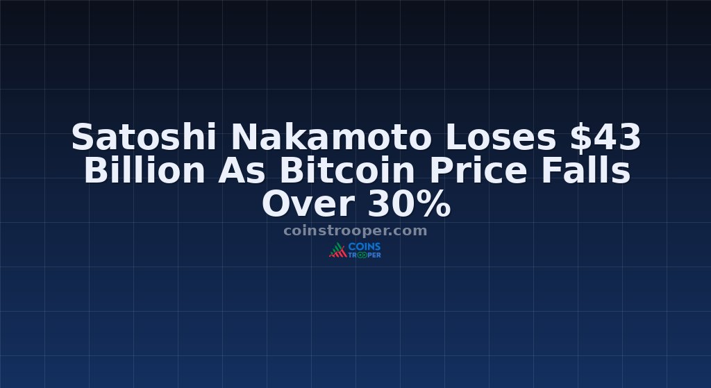 Satoshi Nakamoto Loses $43 Billion As Bitcoin Price Falls Over 30%