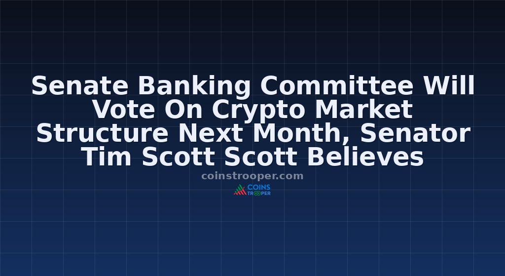 Senate Banking Committee Will Vote On Crypto Market Structure Next Month, Senator Tim Scott Scott Believes