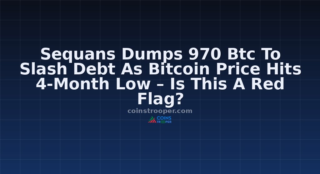 Sequans Dumps 970 Btc To Slash Debt As Bitcoin Price Hits 4-Month Low – Is This A Red Flag?