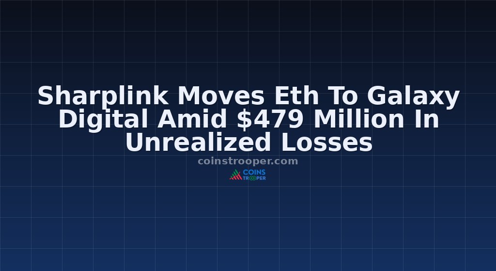 Sharplink Moves Eth To Galaxy Digital Amid $479 Million In Unrealized Losses