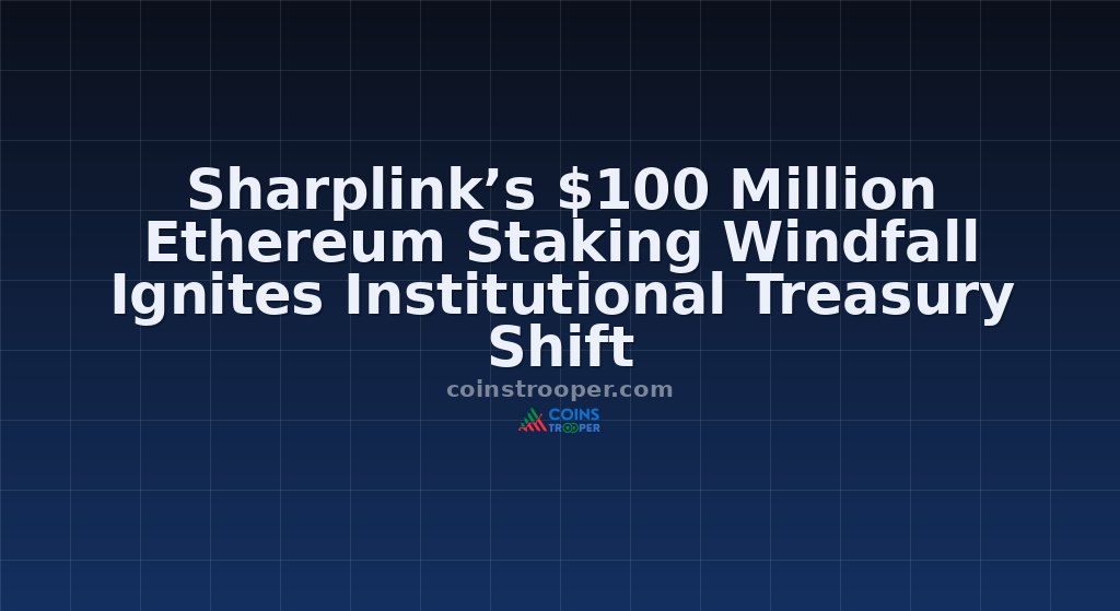 Sharplink’s $100 Million Ethereum Staking Windfall Ignites Institutional Treasury Shift