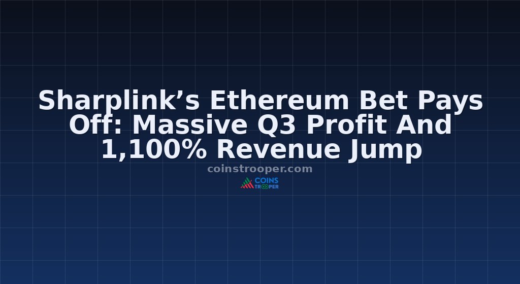 Sharplink’s Ethereum Bet Pays Off: Massive Q3 Profit And 1,100% Revenue Jump