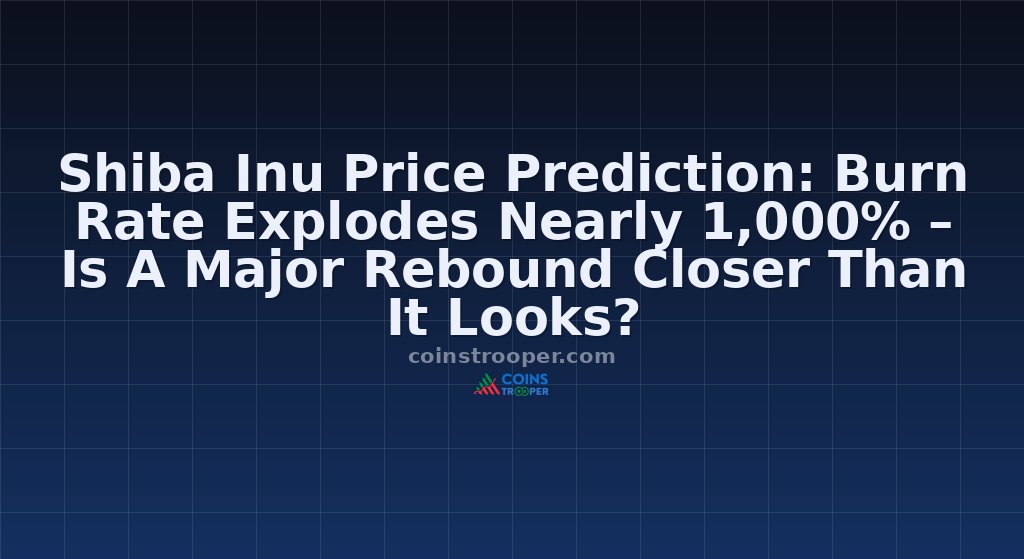Shiba Inu Price Prediction: Burn Rate Explodes Nearly 1,000% – Is A Major Rebound Closer Than It Looks?
