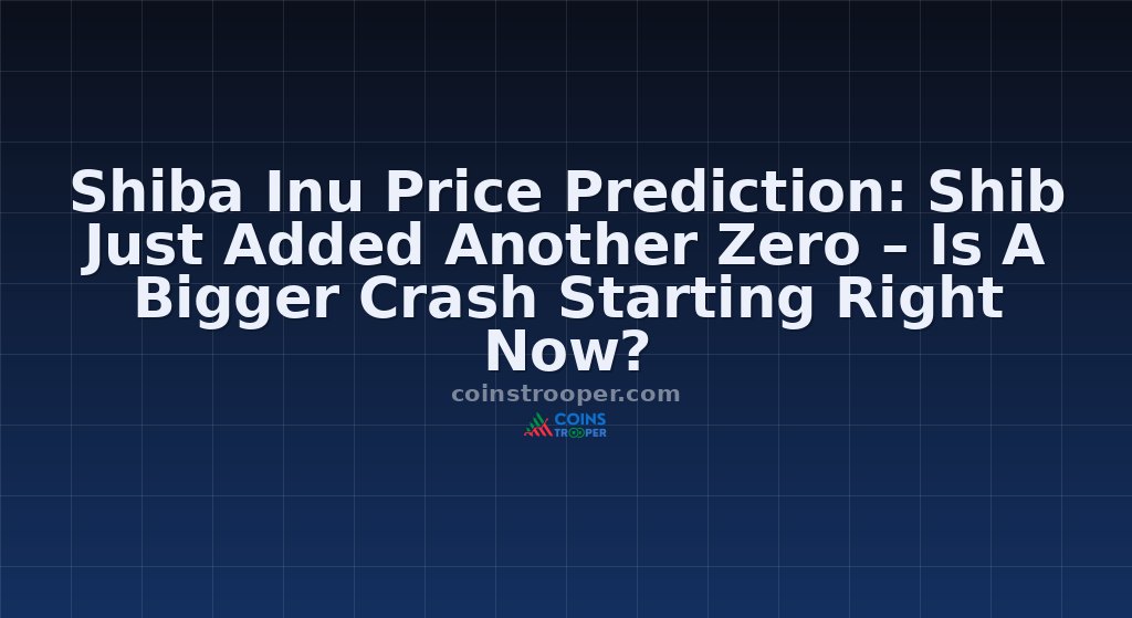 Shiba Inu Price Prediction: Shib Just Added Another Zero – Is A Bigger Crash Starting Right Now?