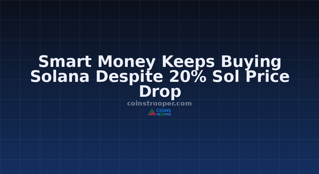 Smart Money Keeps Buying Solana Despite 20% Sol Price Drop