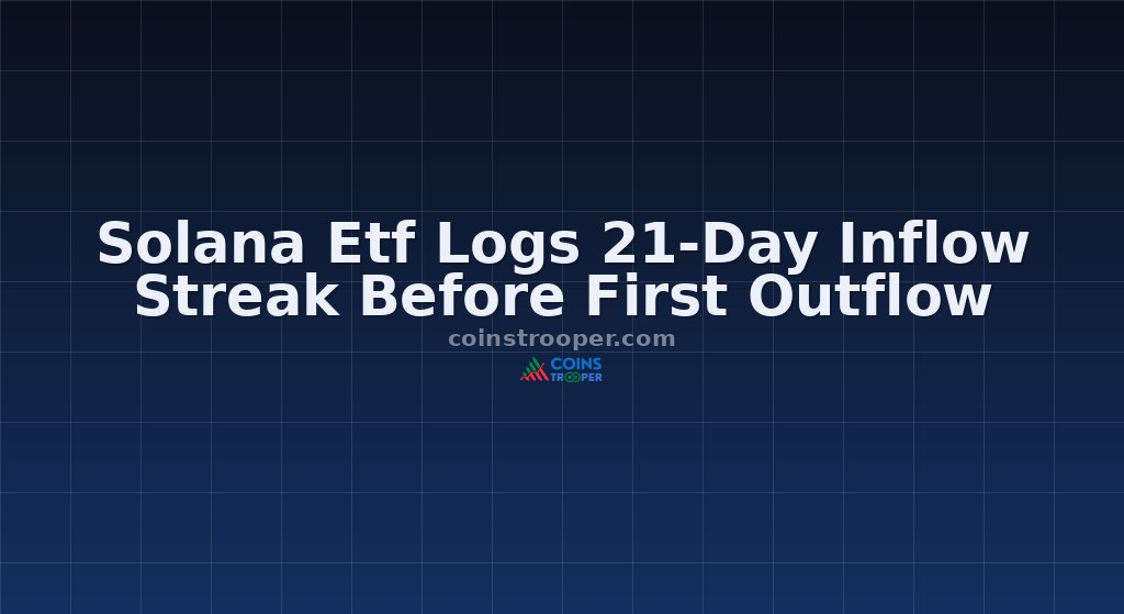 Solana Etf Logs 21-Day Inflow Streak Before First Outflow