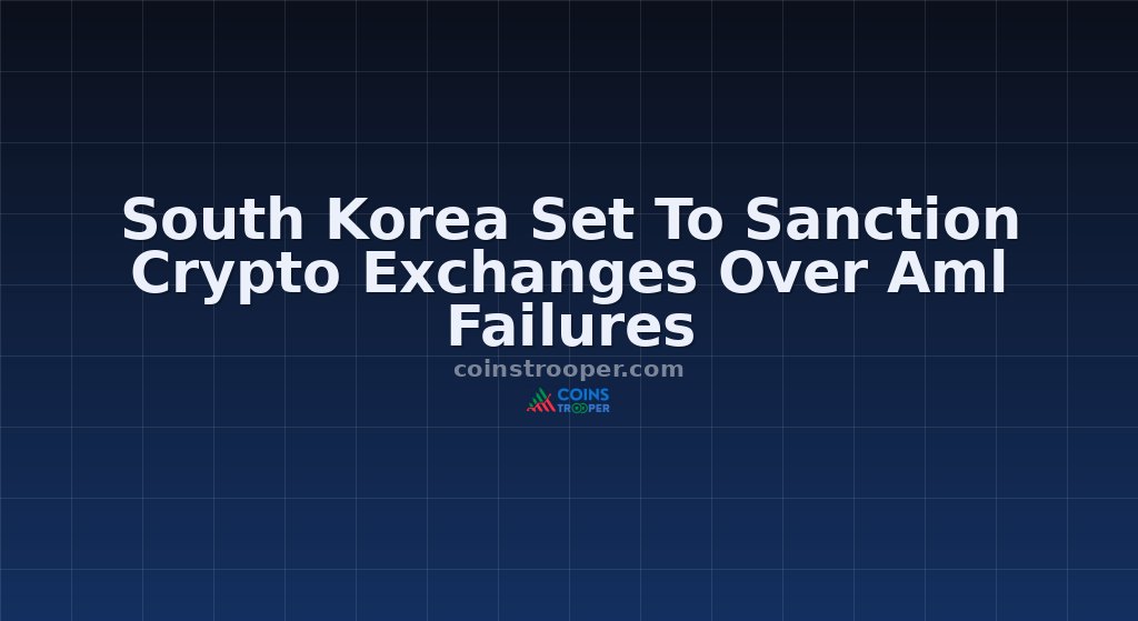 South Korea Set To Sanction Crypto Exchanges Over Aml Failures