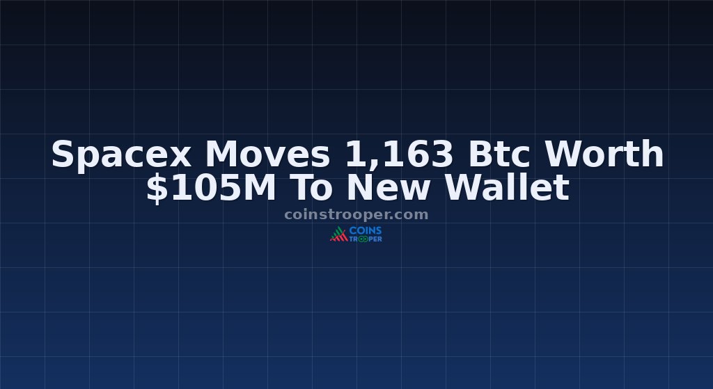 Spacex Moves 1,163 Btc Worth $105M To New Wallet