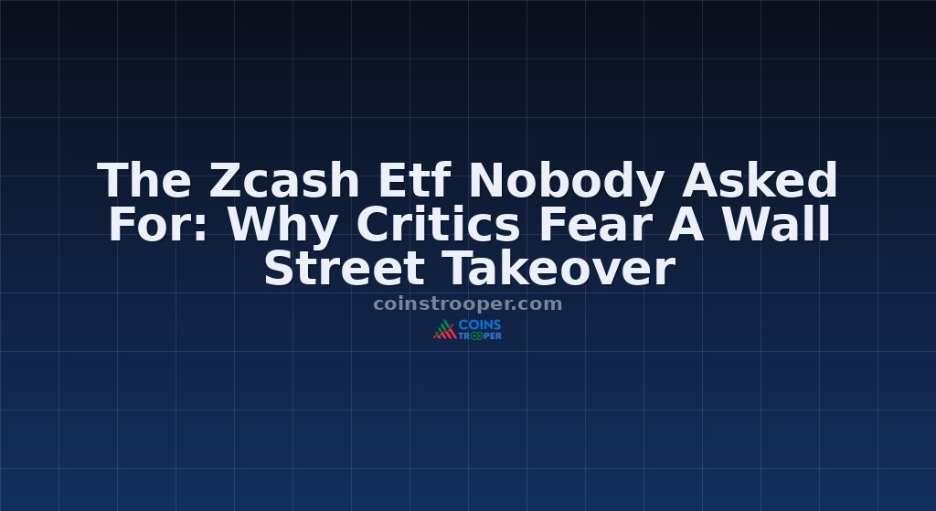 The Zcash Etf Nobody Asked For: Why Critics Fear A Wall Street Takeover