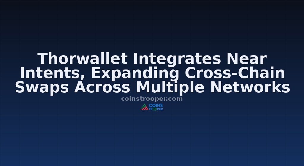 Thorwallet Integrates Near Intents, Expanding Cross-Chain Swaps Across Multiple Networks