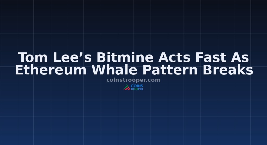 Tom Lee’s Bitmine Acts Fast As Ethereum Whale Pattern Breaks