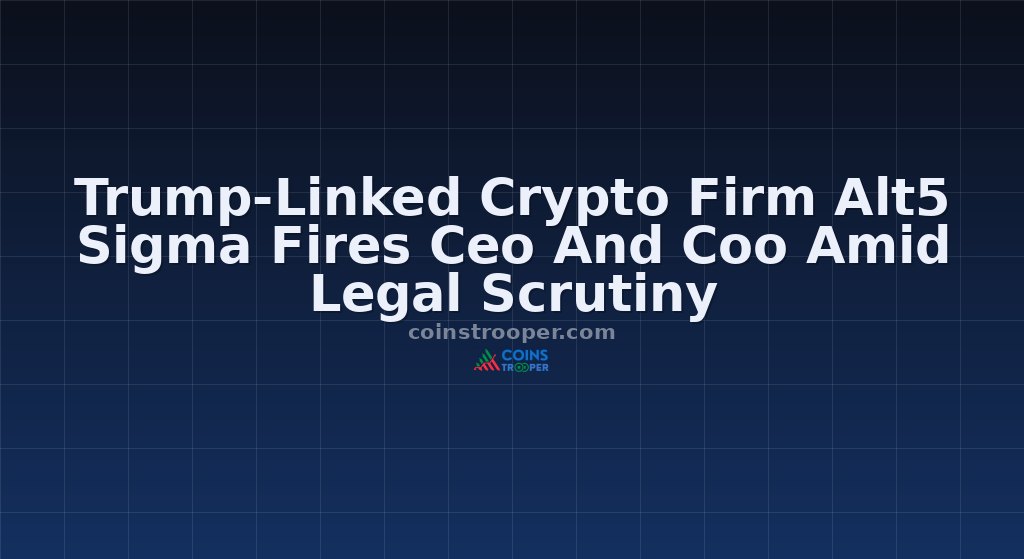 Trump-Linked Crypto Firm Alt5 Sigma Fires Ceo And Coo Amid Legal Scrutiny
