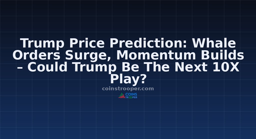 Trump Price Prediction: Whale Orders Surge, Momentum Builds – Could Trump Be The Next 10X Play?