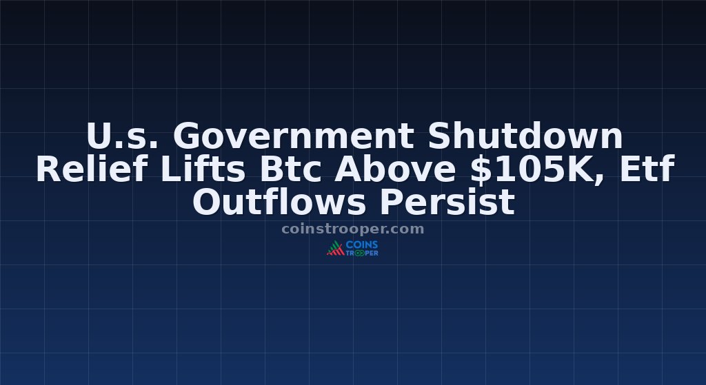 U.s. Government Shutdown Relief Lifts Btc Above $105K, Etf Outflows Persist