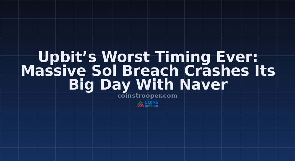 Upbit’s Worst Timing Ever: Massive Sol Breach Crashes Its Big Day With Naver