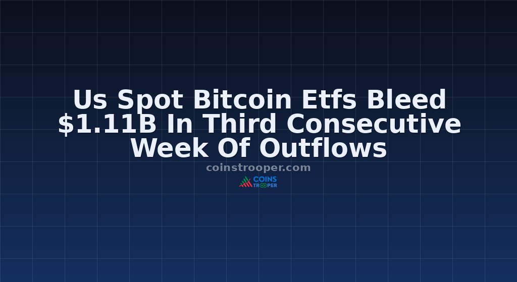 Us Spot Bitcoin Etfs Bleed $1.11B In Third Consecutive Week Of Outflows