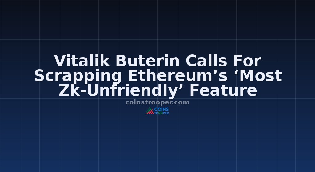 Vitalik Buterin Calls For Scrapping Ethereum’s ‘Most Zk-Unfriendly’ Feature