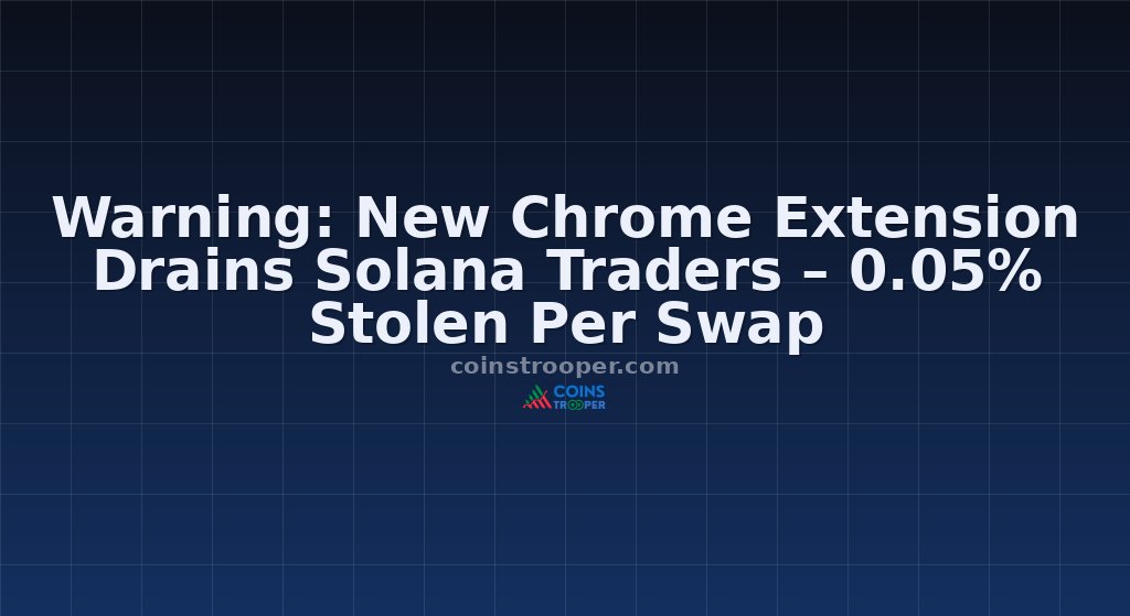 Warning: New Chrome Extension Drains Solana Traders – 0.05% Stolen Per Swap