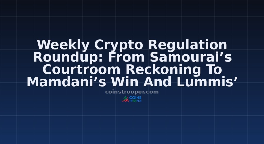 Weekly Crypto Regulation Roundup: From Samourai’s Courtroom Reckoning To Mamdani’s Win And Lummis’ Bitcoin Push