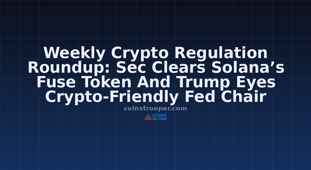 Weekly Crypto Regulation Roundup: Sec Clears Solana’s Fuse Token And Trump Eyes Crypto-Friendly Fed Chair