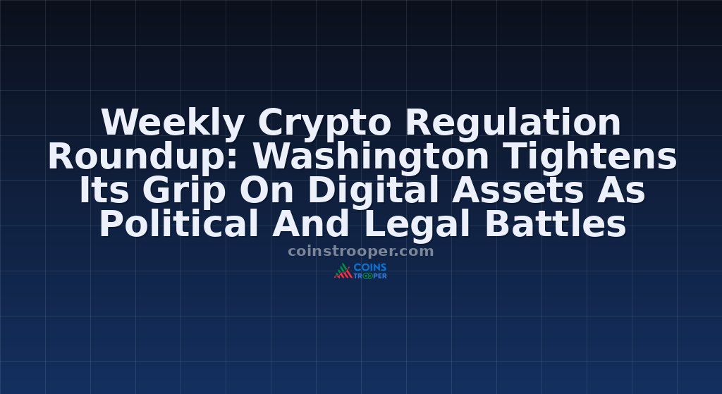 Weekly Crypto Regulation Roundup: Washington Tightens Its Grip On Digital Assets As Political And Legal Battles Intensify