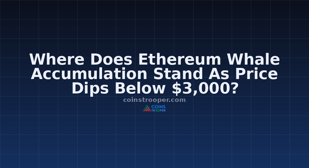 Where Does Ethereum Whale Accumulation Stand As Price Dips Below $3,000?
