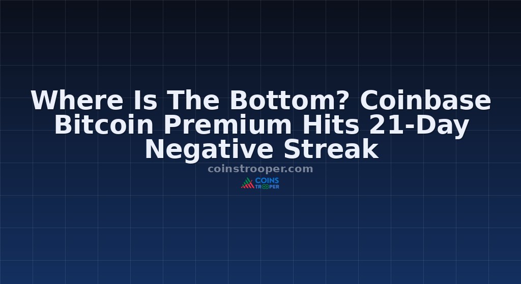 Where Is The Bottom? Coinbase Bitcoin Premium Hits 21-Day Negative Streak