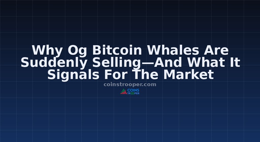 Why Og Bitcoin Whales Are Suddenly Selling—And What It Signals For The Market