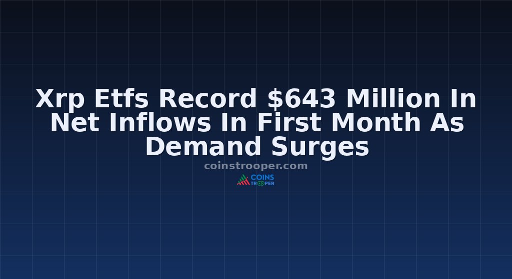 Xrp Etfs Record $643 Million In Net Inflows In First Month As Demand Surges