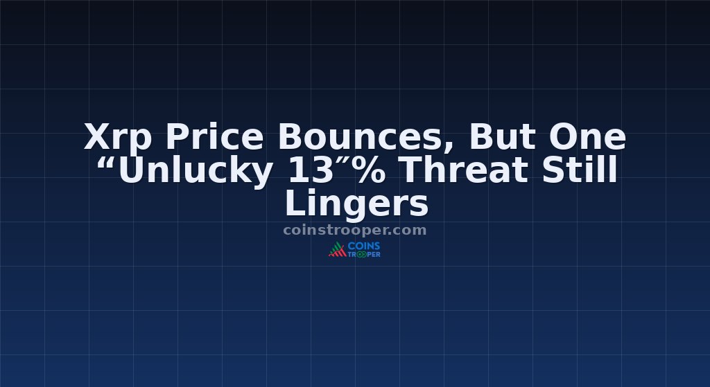 Xrp Price Bounces, But One “Unlucky 13″% Threat Still Lingers