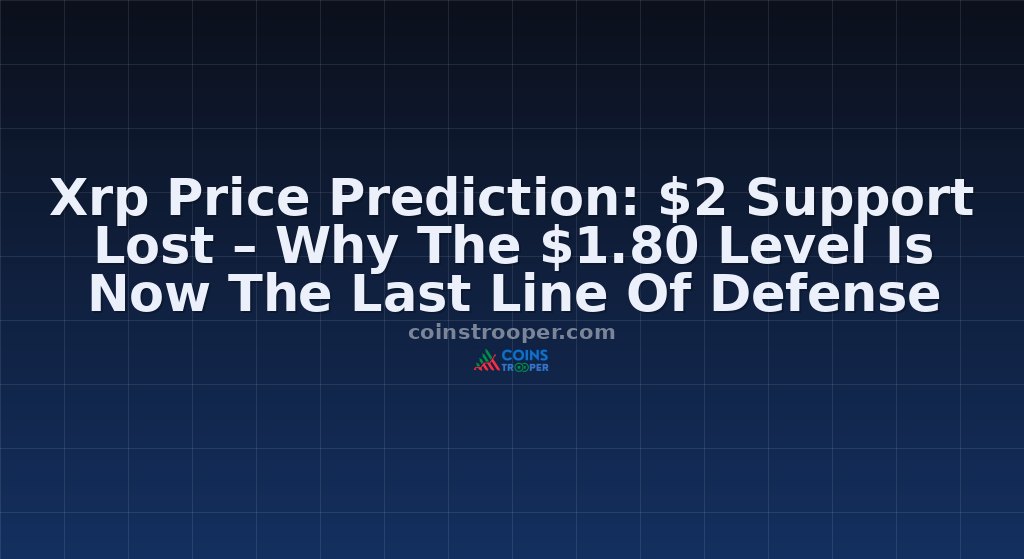 Xrp Price Prediction: $2 Support Lost – Why The $1.80 Level Is Now The Last Line Of Defense