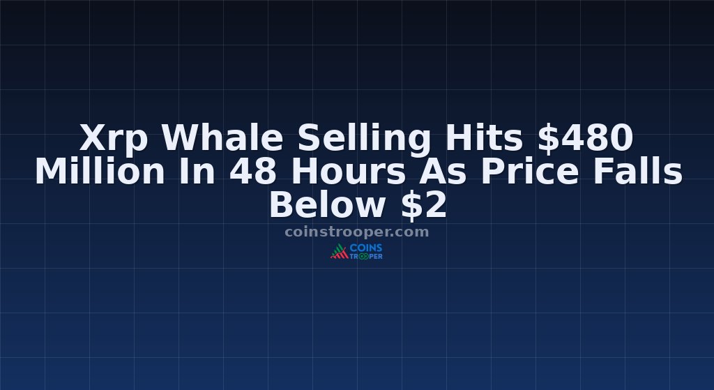 Xrp Whale Selling Hits $480 Million In 48 Hours As Price Falls Below $2