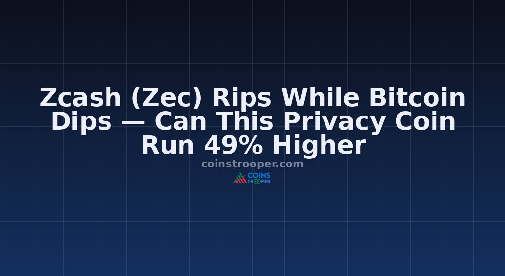 Zcash (Zec) Rips While Bitcoin Dips — Can This Privacy Coin Run 49% Higher