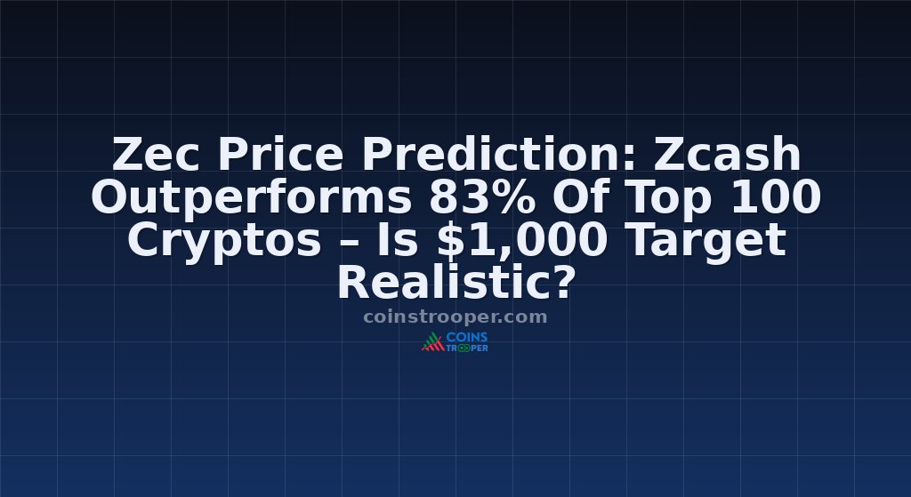 Zec Price Prediction: Zcash Outperforms 83% Of Top 100 Cryptos – Is $1,000 Target Realistic?