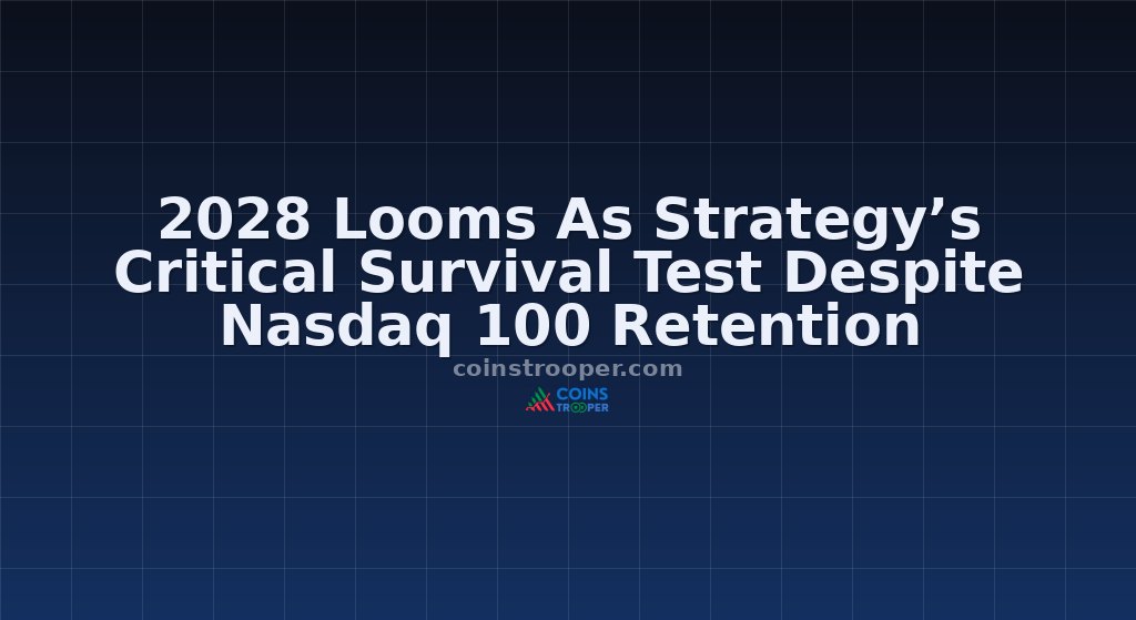2028 Looms As Strategy’s Critical Survival Test Despite Nasdaq 100 Retention