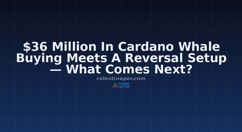$36 Million In Cardano Whale Buying Meets A Reversal Setup — What Comes Next?