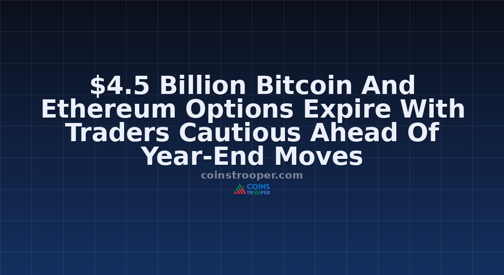 $4.5 Billion Bitcoin And Ethereum Options Expire With Traders Cautious Ahead Of Year-End Moves