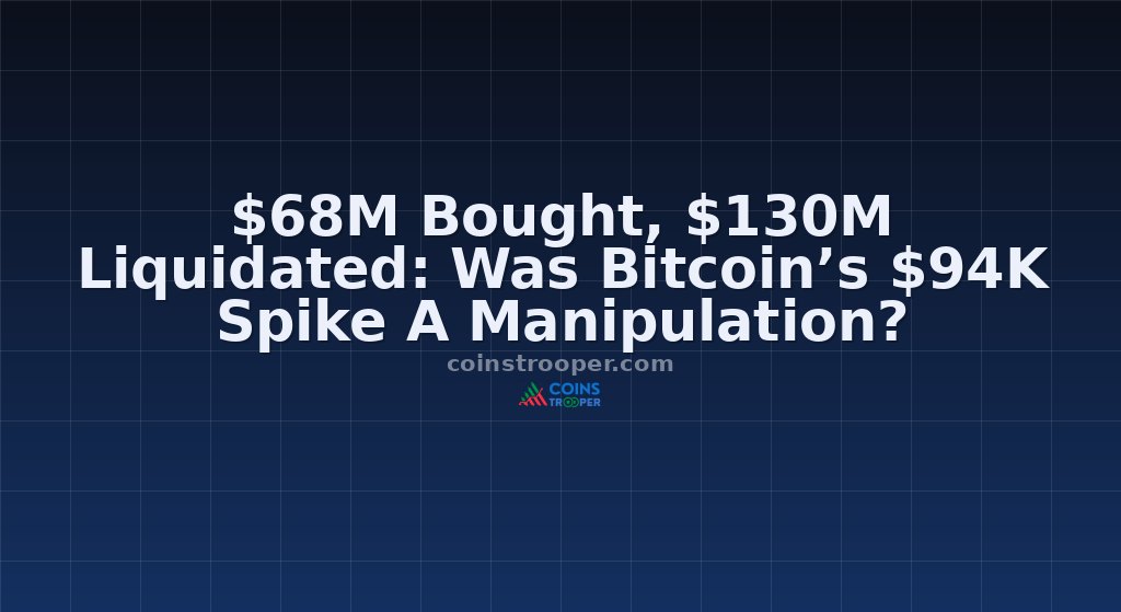 $68M Bought, $130M Liquidated: Was Bitcoin’s $94K Spike A Manipulation?