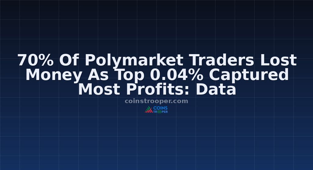 70% Of Polymarket Traders Lost Money As Top 0.04% Captured Most Profits: Data