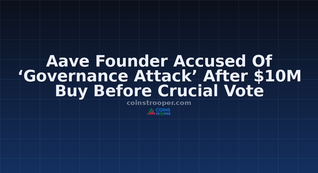 Aave Founder Accused Of ‘Governance Attack’ After $10M Buy Before Crucial Vote