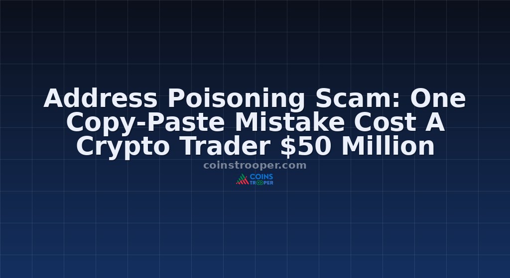 Address Poisoning Scam: One Copy-Paste Mistake Cost A Crypto Trader $50 Million