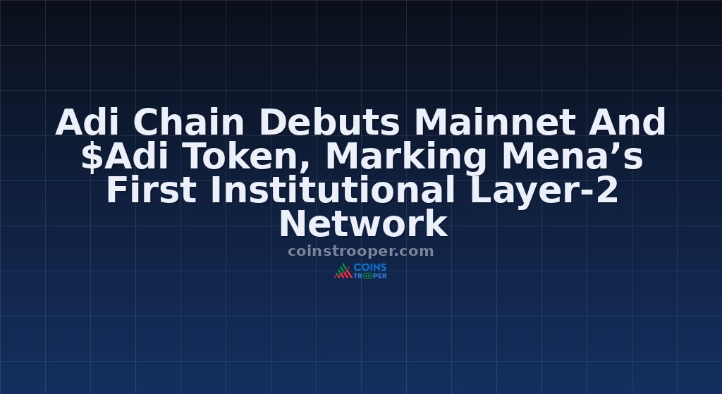 Adi Chain Debuts Mainnet And $Adi Token, Marking Mena’s First Institutional Layer-2 Network