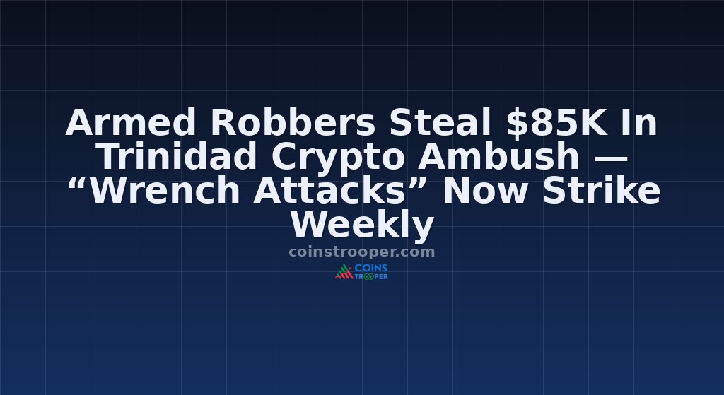 Armed Robbers Steal $85K In Trinidad Crypto Ambush — “Wrench Attacks” Now Strike Weekly
