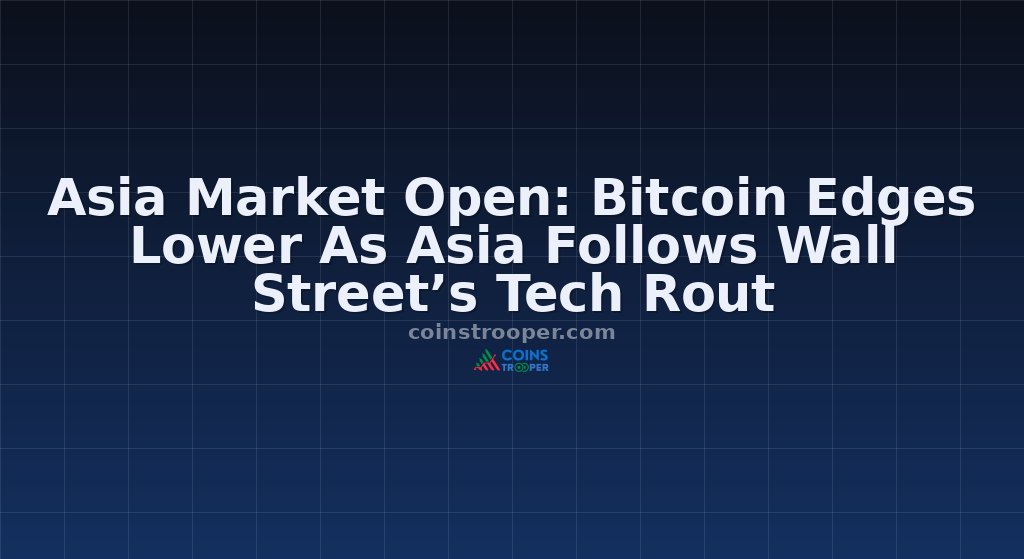 Asia Market Open: Bitcoin Edges Lower As Asia Follows Wall Street’s Tech Rout