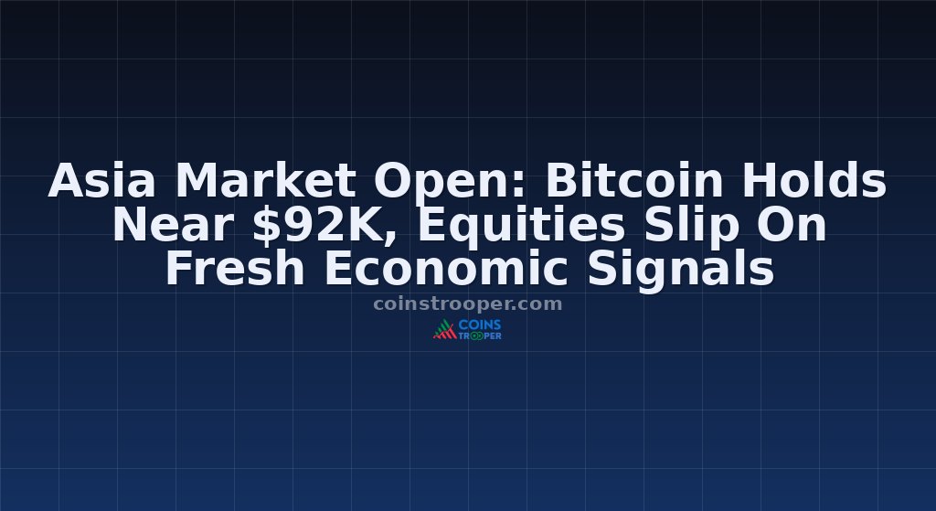 Asia Market Open: Bitcoin Holds Near $92K, Equities Slip On Fresh Economic Signals