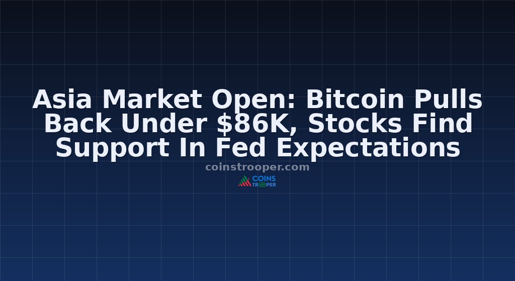 Asia Market Open: Bitcoin Pulls Back Under $86K, Stocks Find Support In Fed Expectations