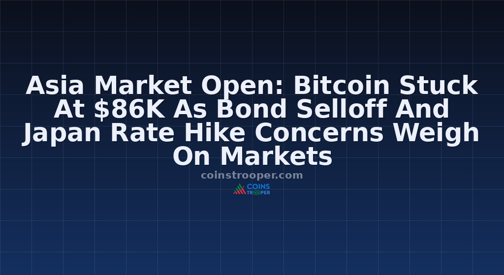 Asia Market Open: Bitcoin Stuck At $86K As Bond Selloff And Japan Rate Hike Concerns Weigh On Markets