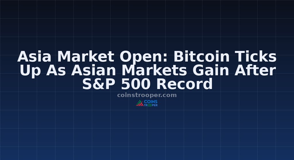 Asia Market Open: Bitcoin Ticks Up As Asian Markets Gain After S&P 500 Record