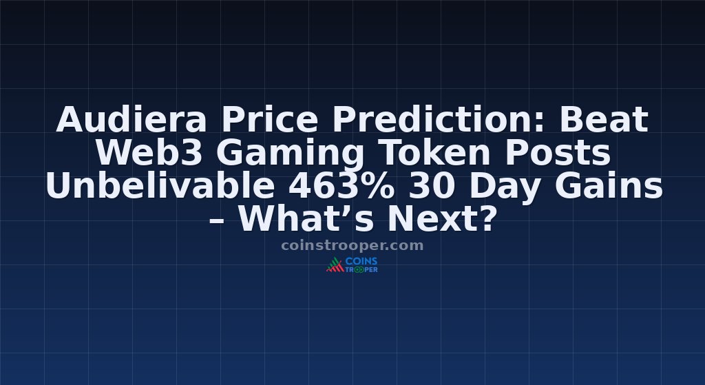 Audiera Price Prediction: Beat Web3 Gaming Token Posts Unbelivable 463% 30 Day Gains – What’s Next?