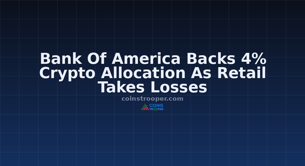 Bank Of America Backs 4% Crypto Allocation As Retail Takes Losses
